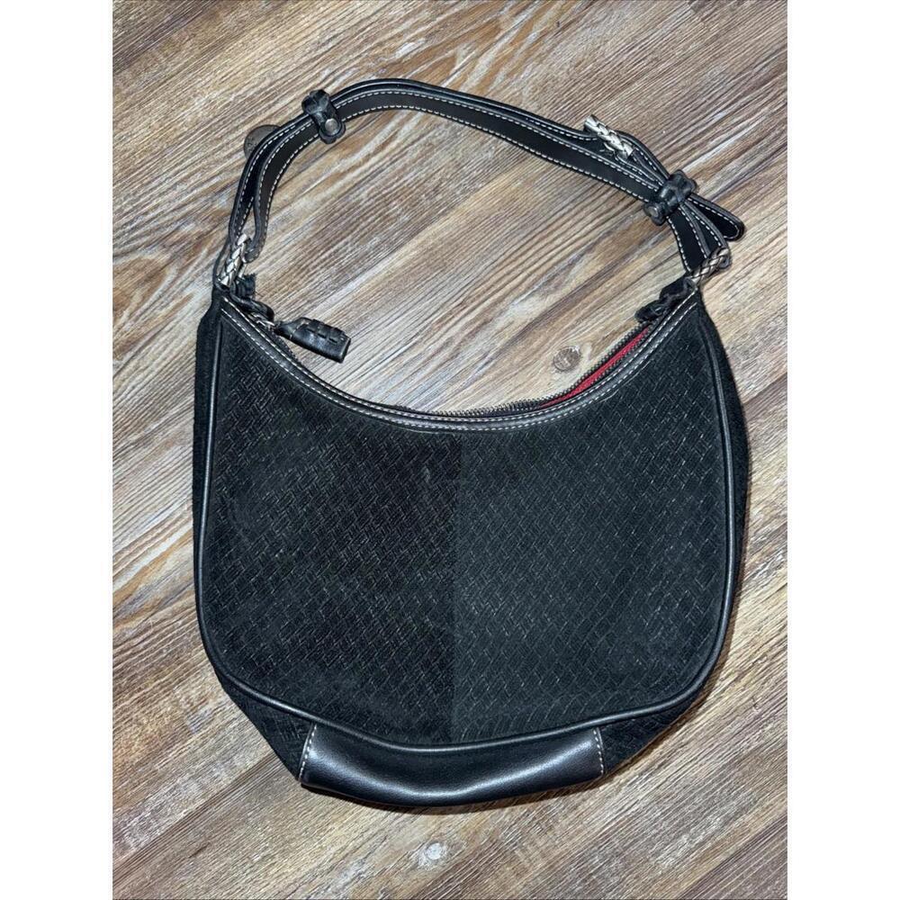 The Sak Boho Hippie Black Leather Equestrian Western Shoulder Hobo Y2K Bag